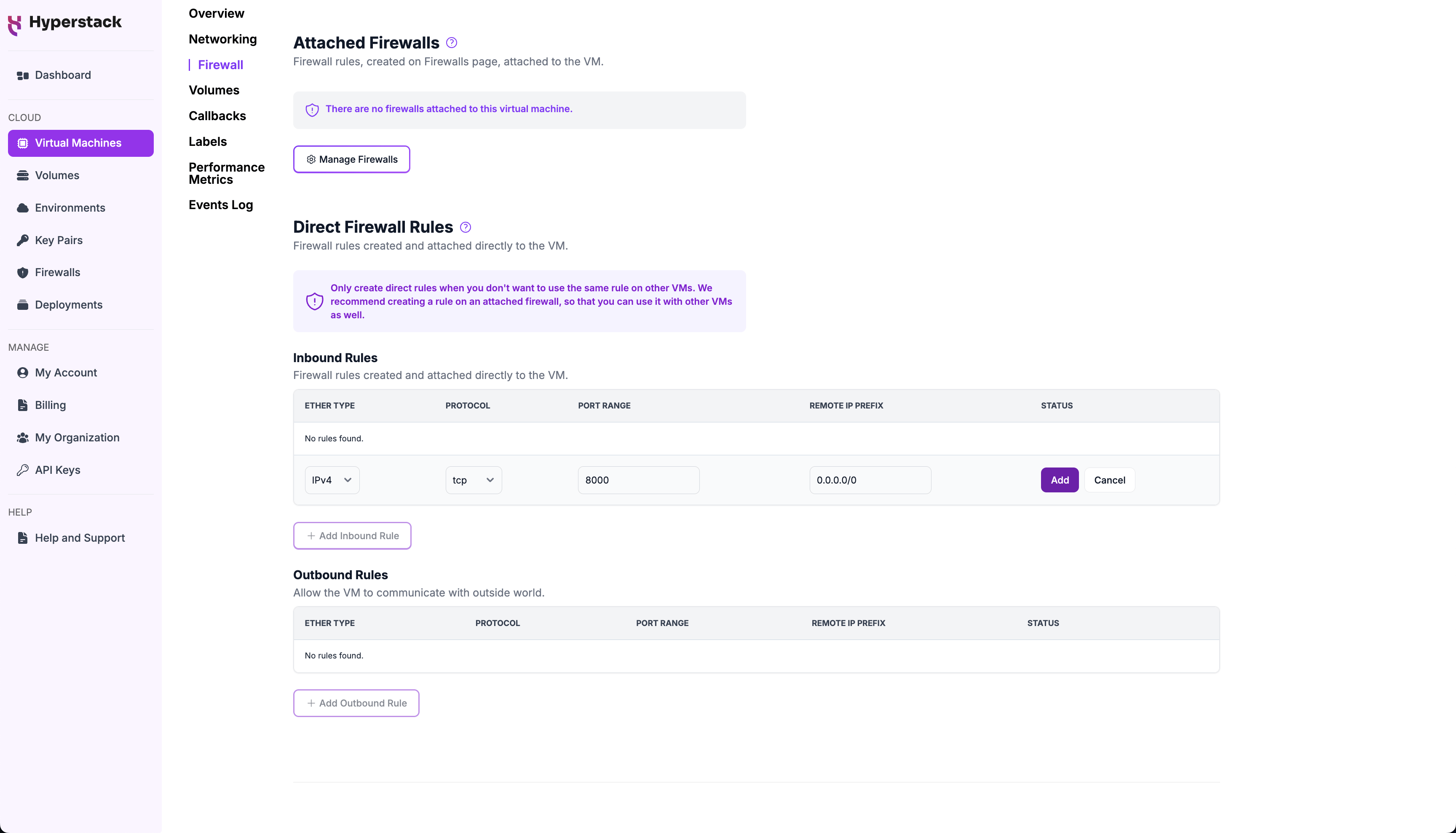 Open port 8000 on your machine