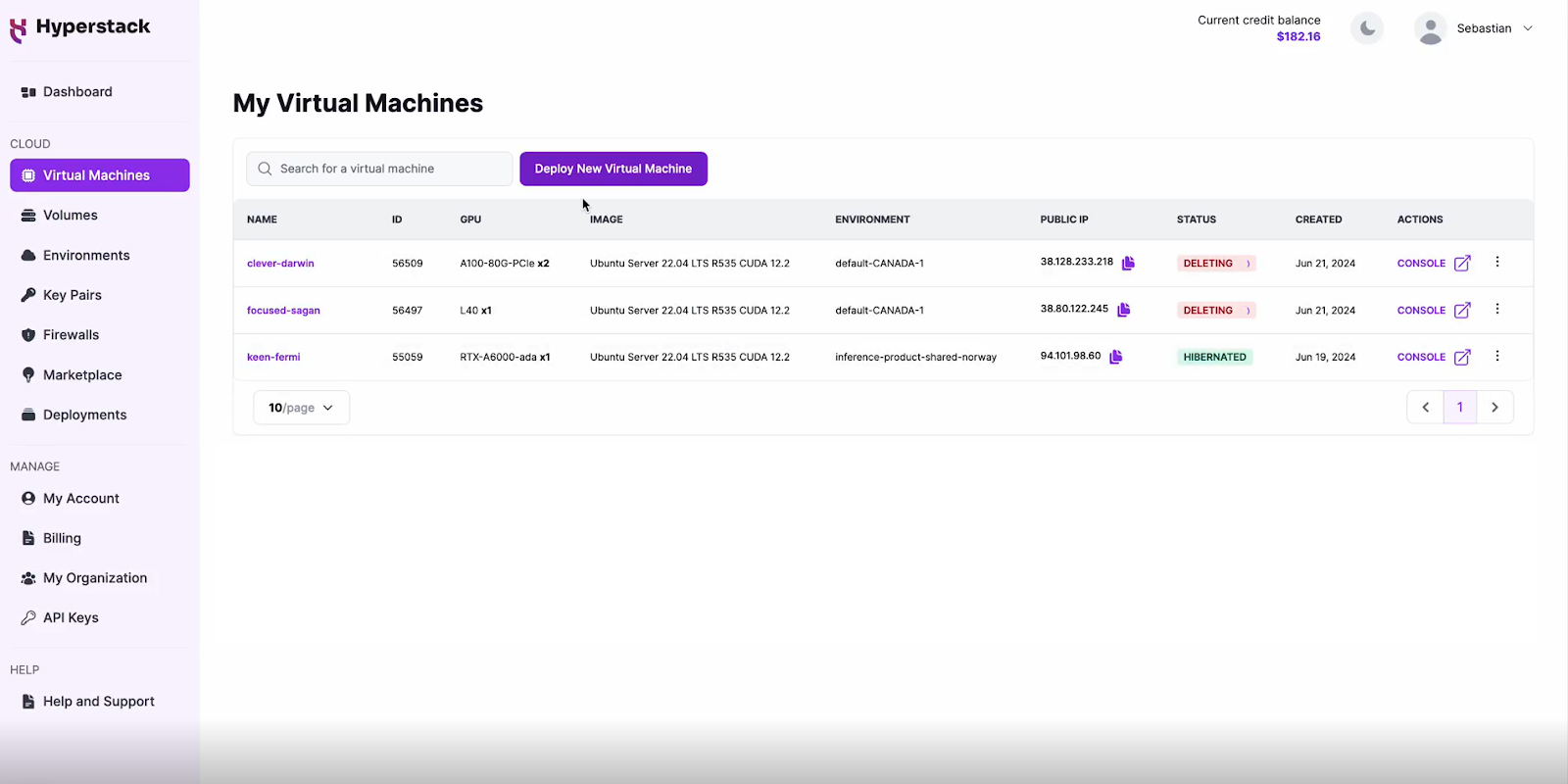 Step 2: Deploying a New Virtual Machine
